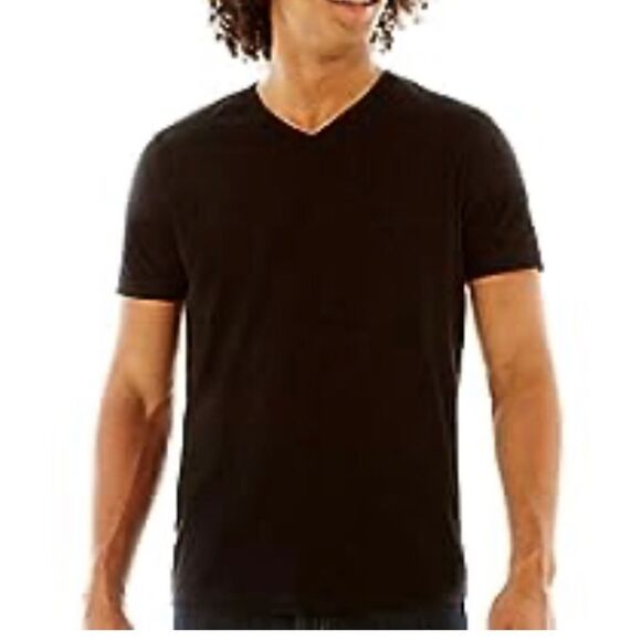 Arizona Jeans Men's Large V Neck Short Sleeve Shirt - Picture 1 of 6